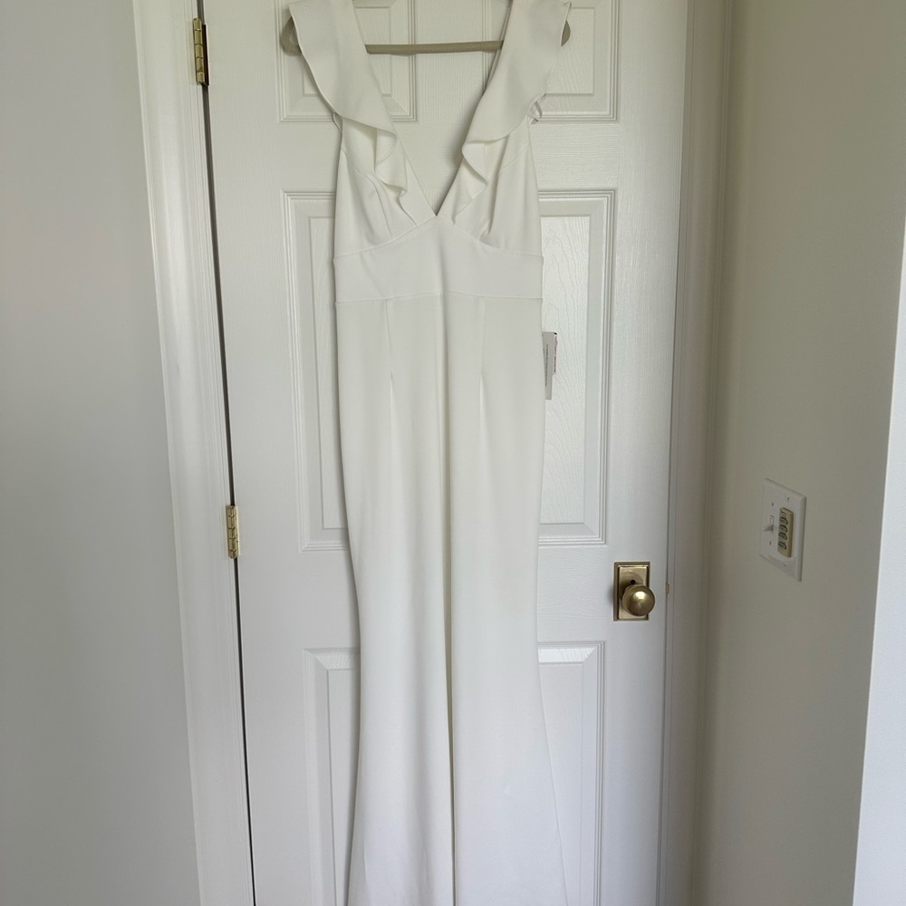 David’s Bridal Ruffled V Tank Dress - Picture 4 of 5